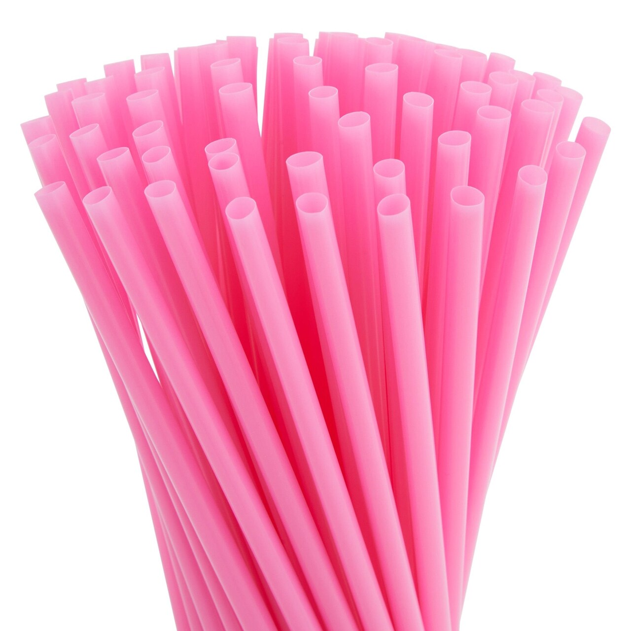Juvale 300 Pack Pink Plastic Straws for Birthday Party, Baby Shower, Weddings and Gatherings - 10 Inches Long Fun Pink Straws Plastic for Cocktails, Coffee, Juice, Water, Iced Tea and More